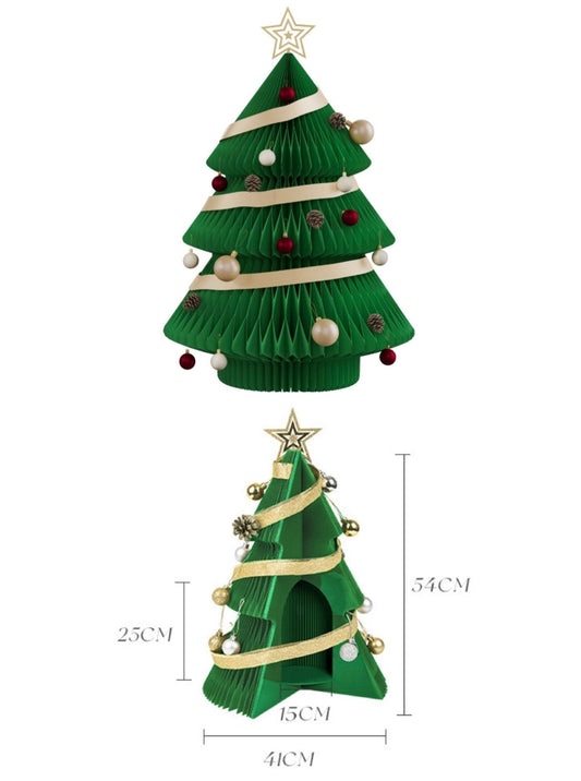 Honeycomb Foldable Accordion Christmas Tree - Christmas Decor for Neutral Nordic Home